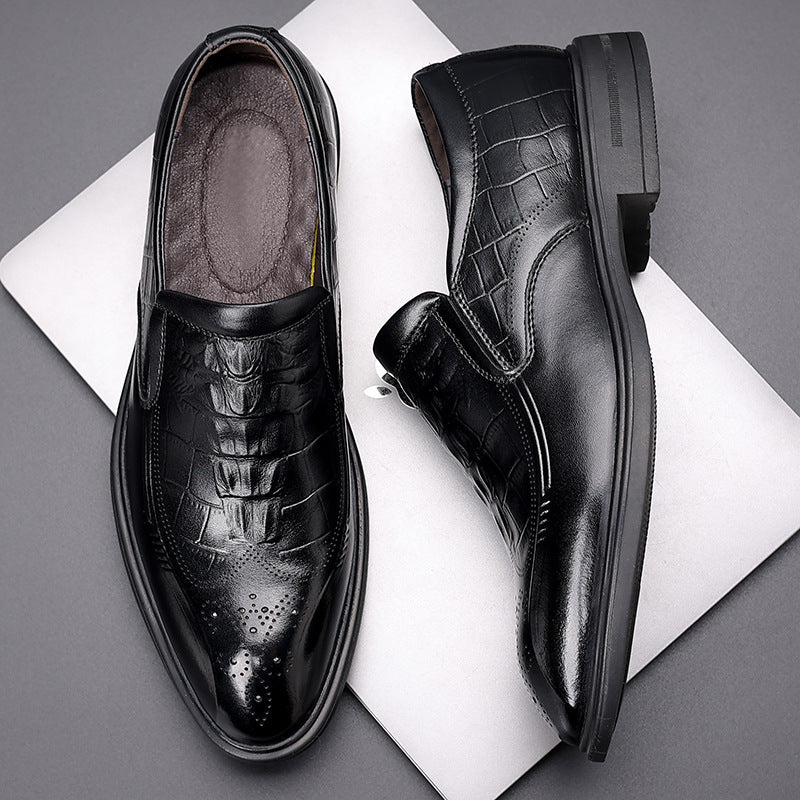 Men's First Layer Cowhide Daily Business Formal Genuine Leather Shoes