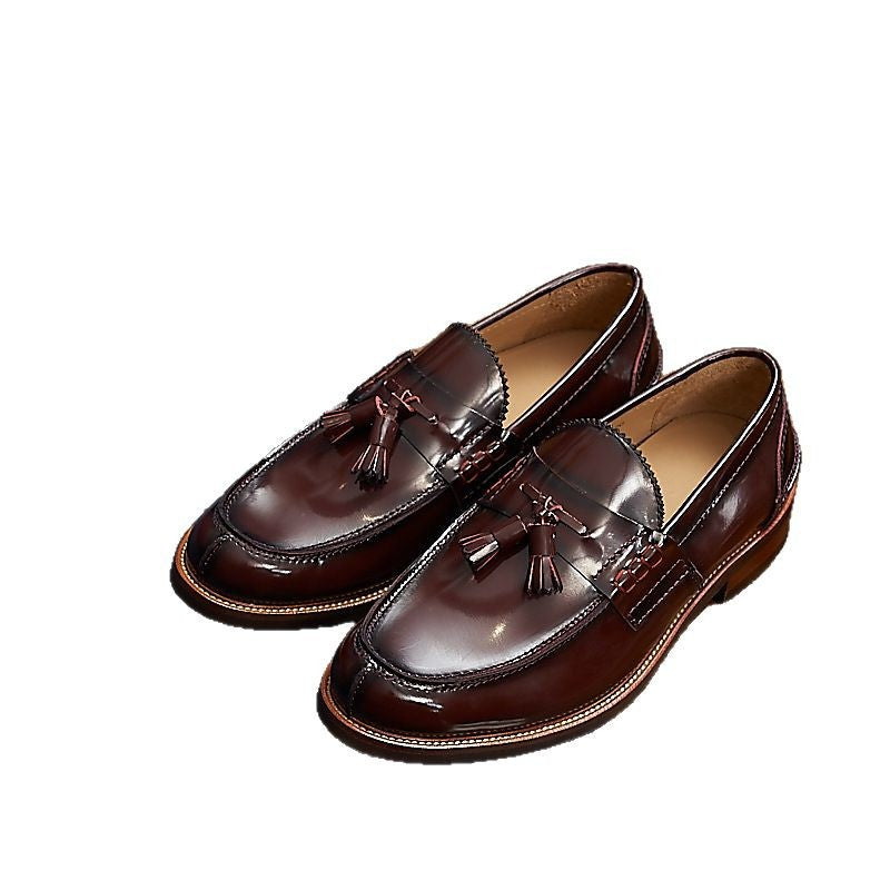 Men's Genuine British Patent Glossy Versatile Slip-on Loafers