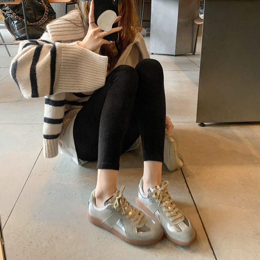 Women's Distressed Cowhide Flat Retro Sports Outdoor German Casual Shoes