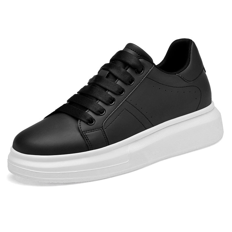 Men's Invisibly Heightened White Couple Platform Plus Men's Board Shoes