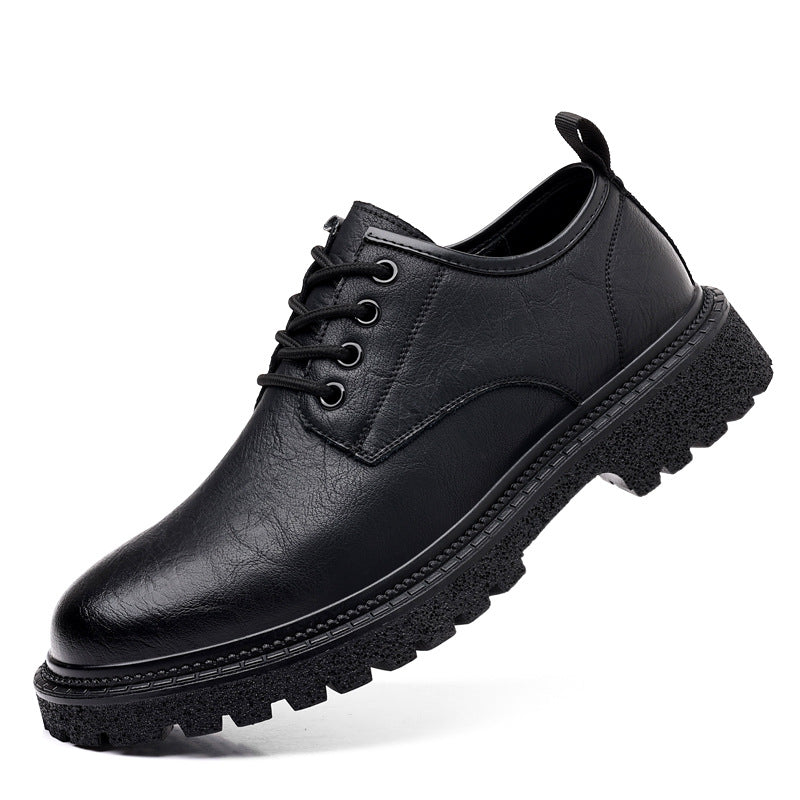 Men's Retro Business Platform Big Head British Leather Shoes