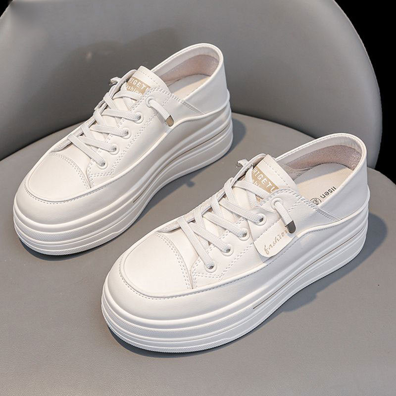 Wear Slip-on Platform White Female With Hidden Heels