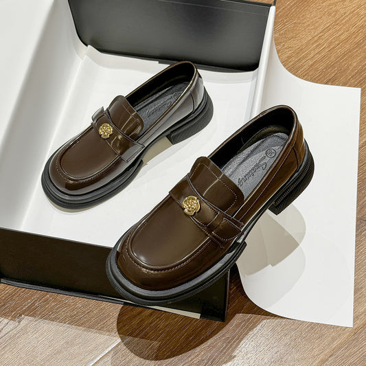 Mom Spring British Style Small Gold Casual Shoes