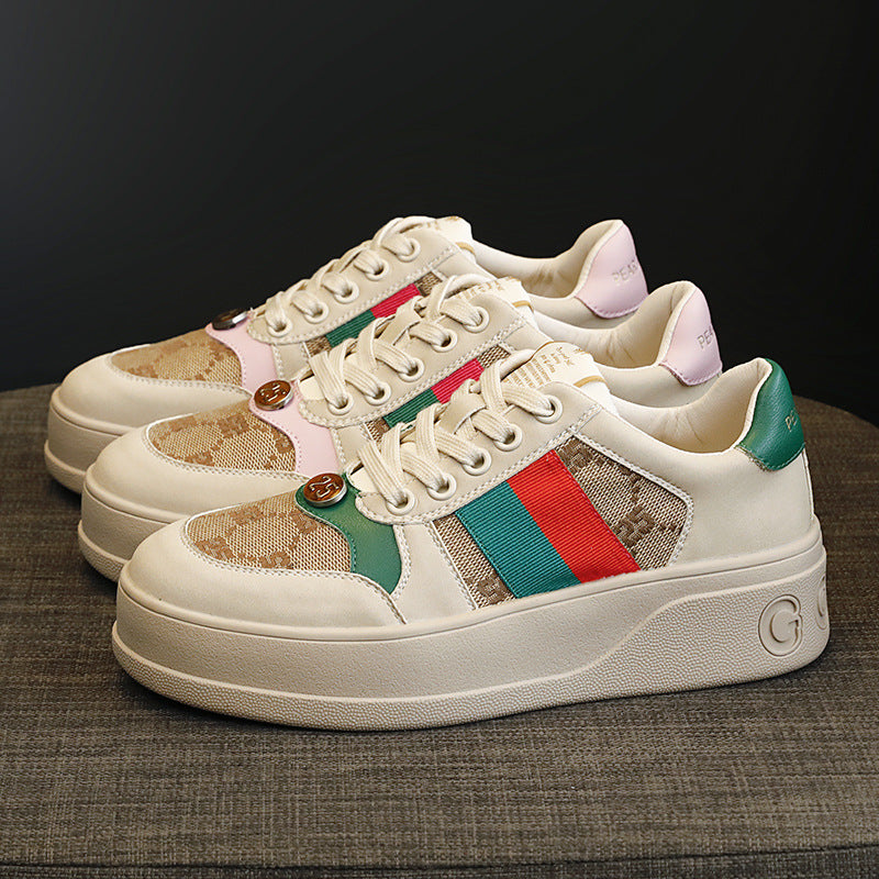 Women's Dirty Spring Genuine Platform Sports Leisure Sneakers