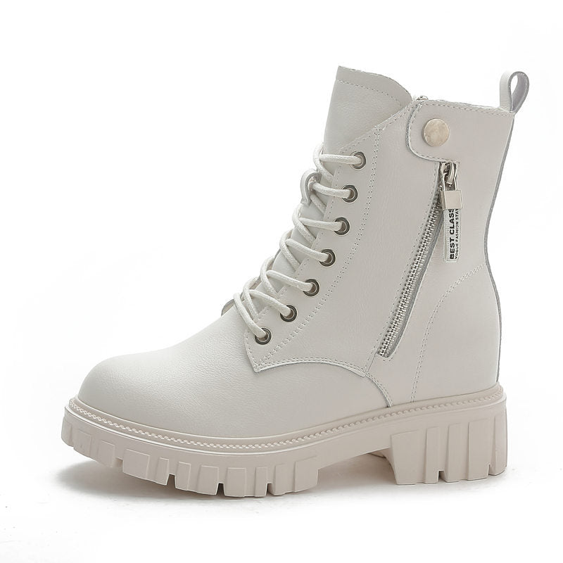 Women's Spring Thick Bottom Booties With British Heels
