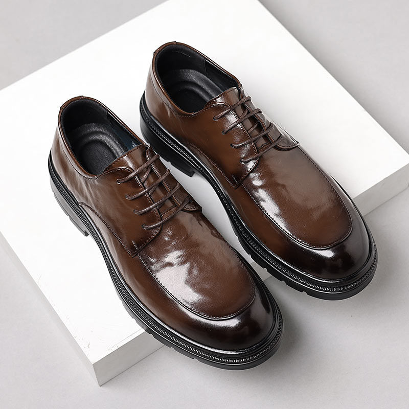 Men's Genuine Hand Grip Formal Business Commute Leather Shoes