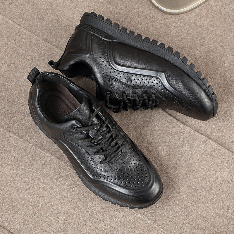 Men's First Layer Cowhide Sports Breathable Soft Leather Shoes