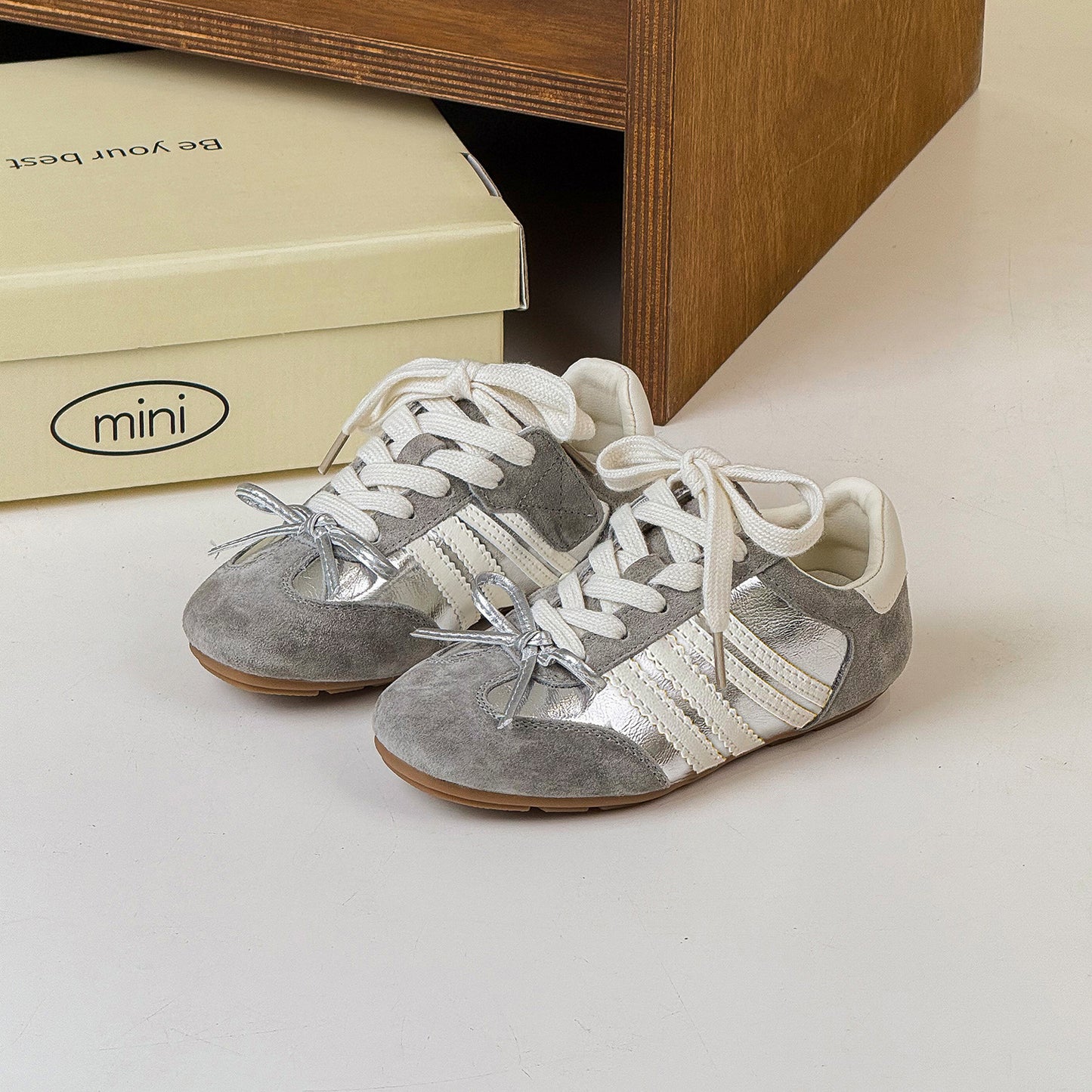 Children's Korean Style Bow Lace Single Mesh Breathable Kid's Sneakers