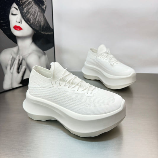 Ding Surface Breathable Muffin Bottom Dad Sneakers