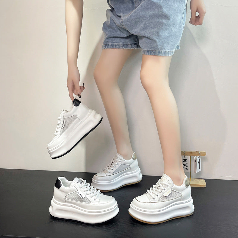 Women's Hidden White Summer Mesh Breathable Leisure Casual Shoes