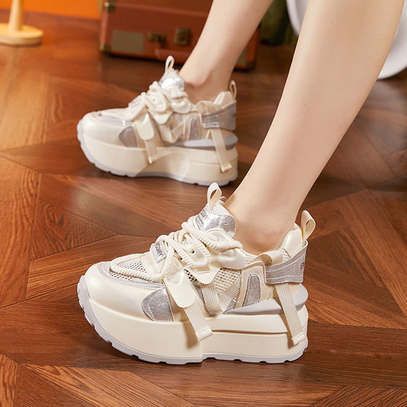 Women's Summer Muffin Height Increasing Versatile Hollow Sneakers