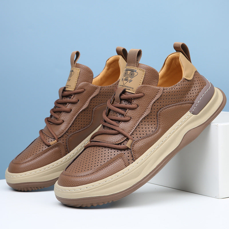 Men's Hollow Out Breathable Head Tilt Clown Boys Low Casual Shoes