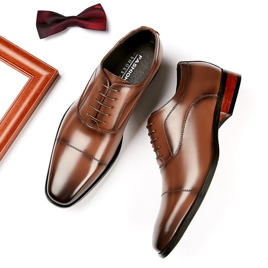 Men's Genuine Business Dress Pointed Office Wedding Leather Shoes