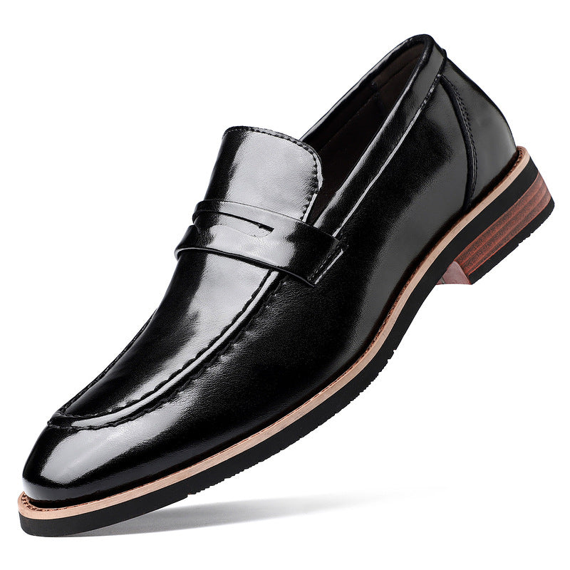 Men's Autumn Large Size British Style Slip-on Men's Casual Leather Shoes