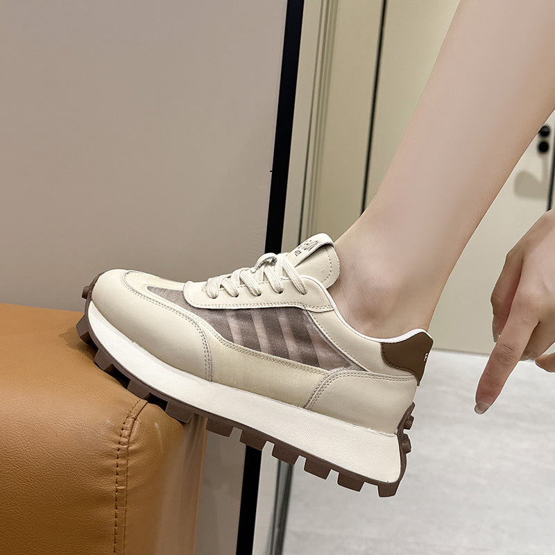 Women's White For Dad Versatile Hidden Platform Sneakers