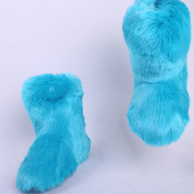 Women's Attractive Spring Outdoor Cotton Fur Snow Boots