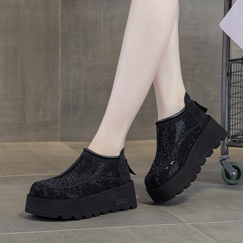 Women's Hole Breathable Platform Elevator Wild Casual Shoes
