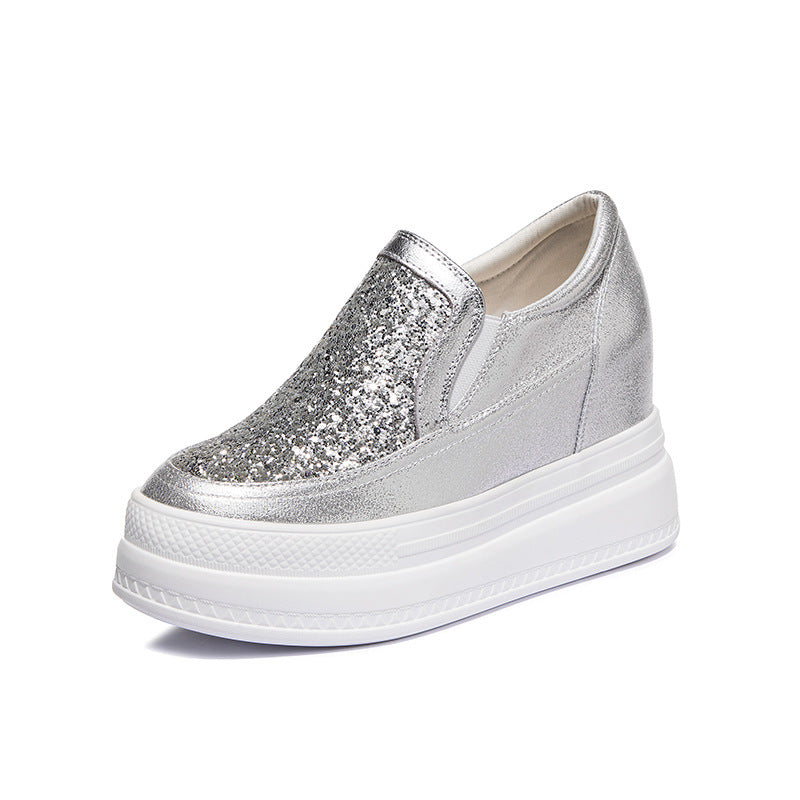 Women's Height Increasing Insole Spring Sequined Wedge Heels