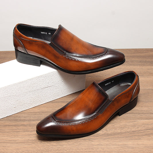 Men's Authentic British Style Slip-on Fashionable Business Formal Leather Shoes