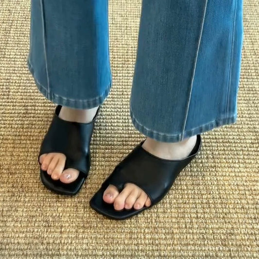 Women's Version Square Toe Covering Outer Wear Summer Sandals