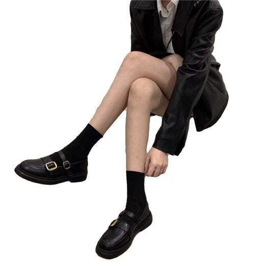 Women's British Style Mary Jane Big Toe Leather Shoes