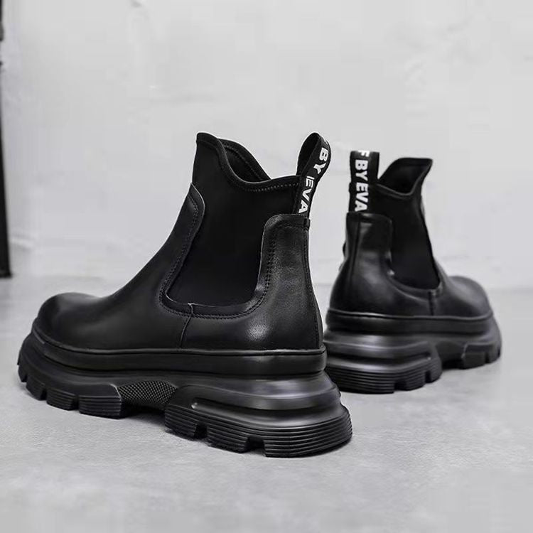 Men's Winter Genuine Thick Bottom Fleece-lined High Boots
