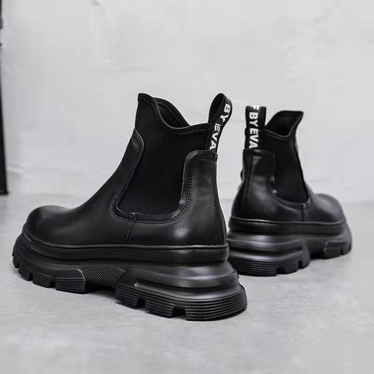 Men's Winter Genuine Thick Bottom Fleece-lined High Boots