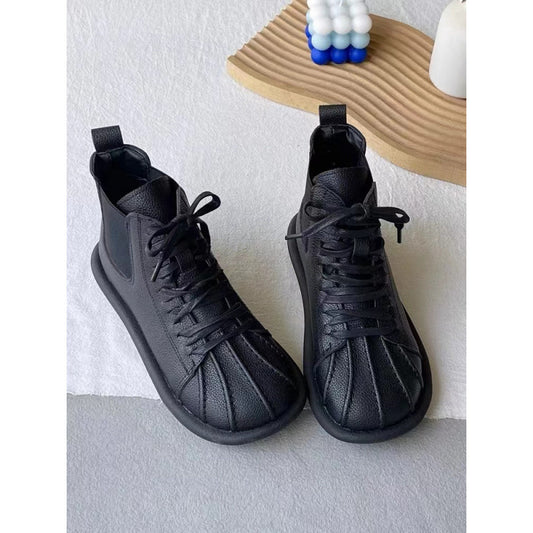 Women's Artistic Comfortable Martin Preppy Style Shell Toe Short Retro Casual Shoes