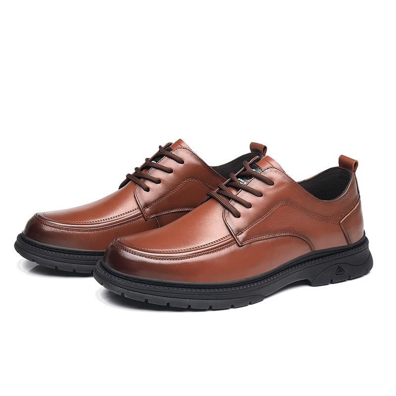 Men's Layer Cowhide British Fashion Soft Bottom Leather Shoes