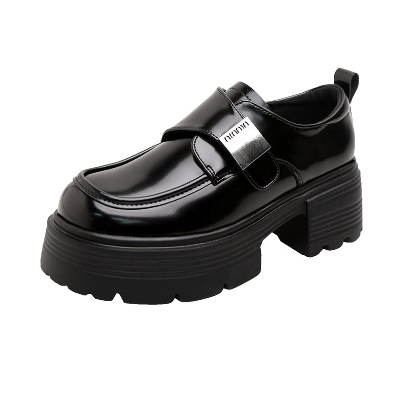 Women's Style Round Head Chunky Pumps Raise Loafers