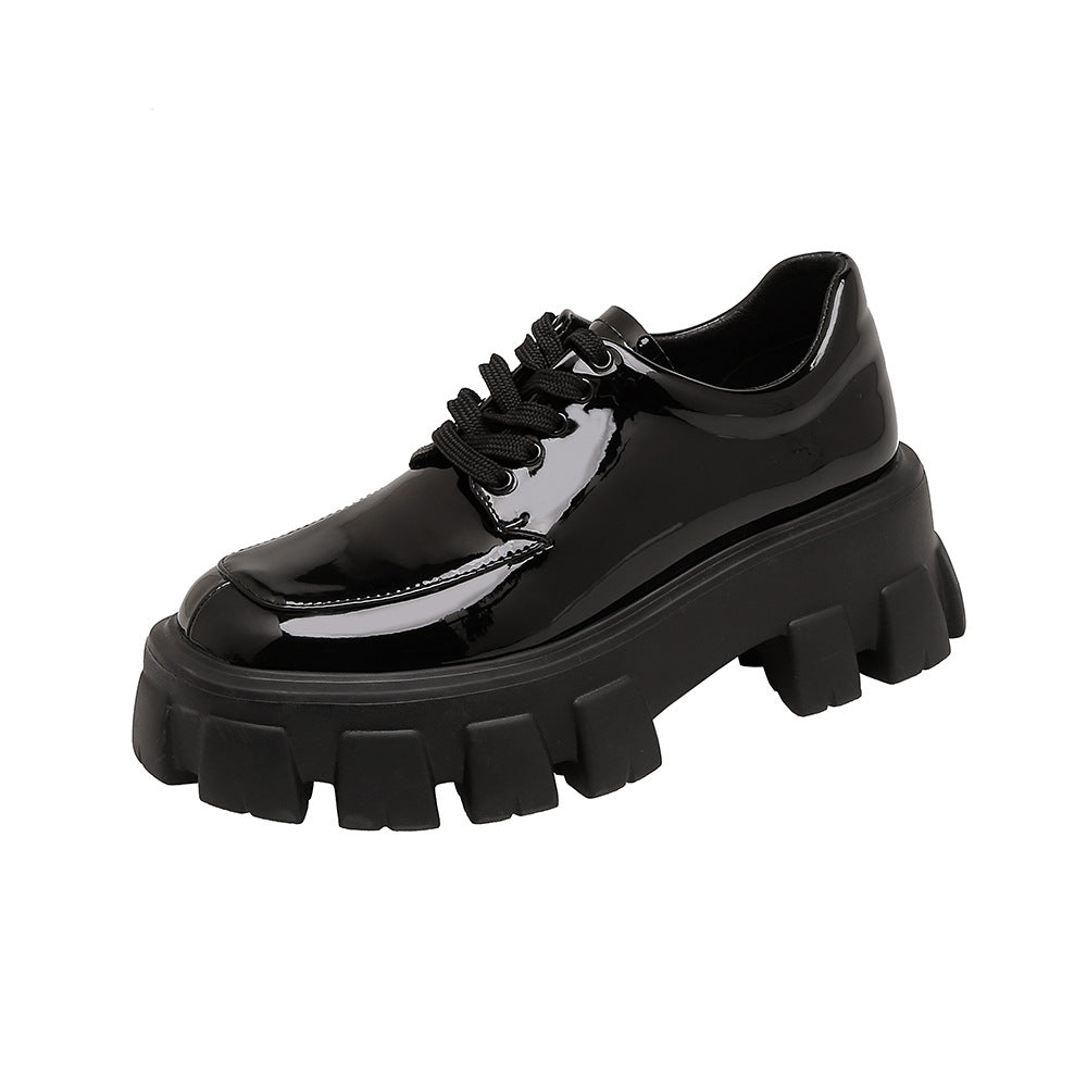 Women's British Style Thick-soled Heightened Preppy Platform Loafers