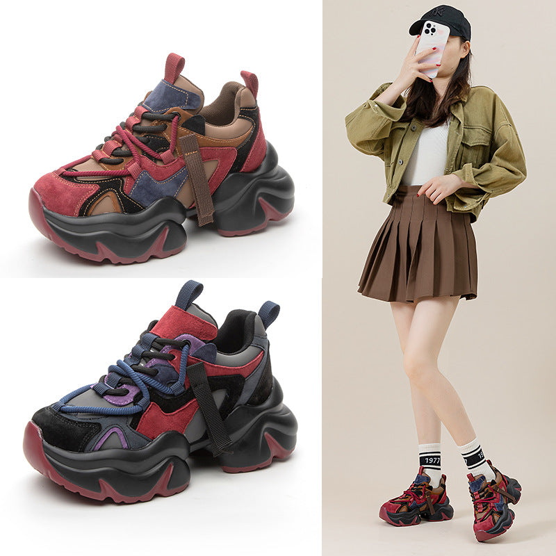Clunky Female Winter Fleece-lined Platform Height Women's Sports Shoes