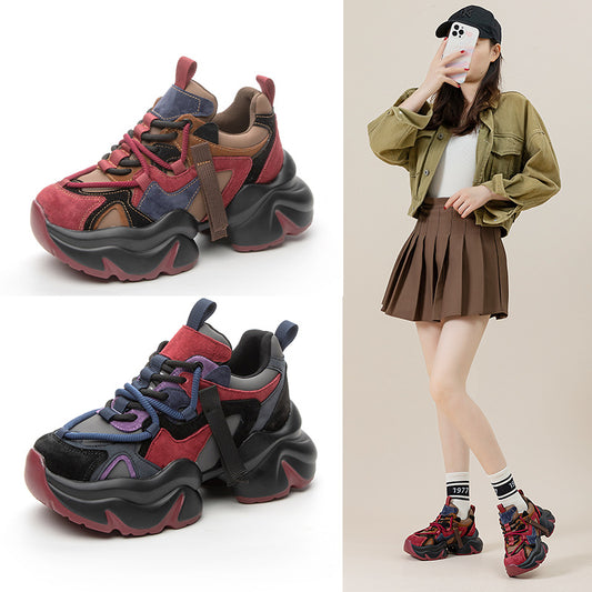 Clunky Female Winter Fleece-lined Platform Height Women's Sports Shoes