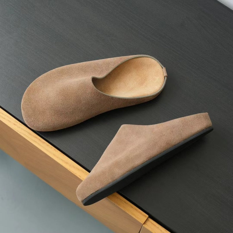 Version Thick-soled Slip-on Closed Toe Half Sandals