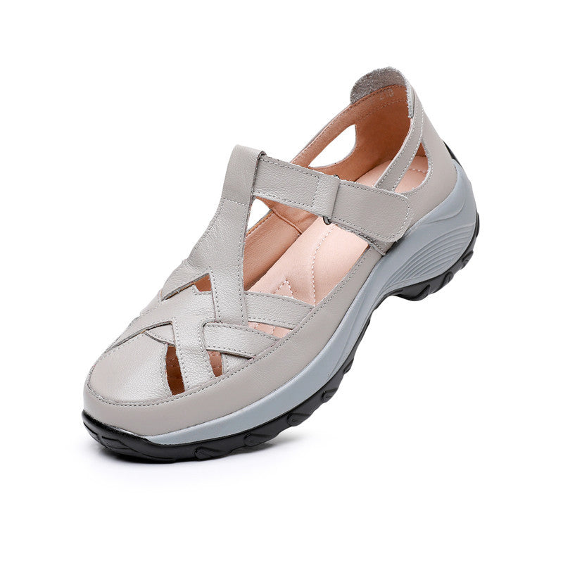 Women's & Men's Cowhide Retro Authentic Hollow Out Rocking Men's Shoes