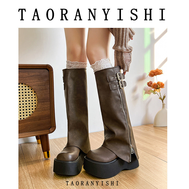 Pantyhose Raise The Bottom Tall Knight Female Motorcycle Slimming Heels