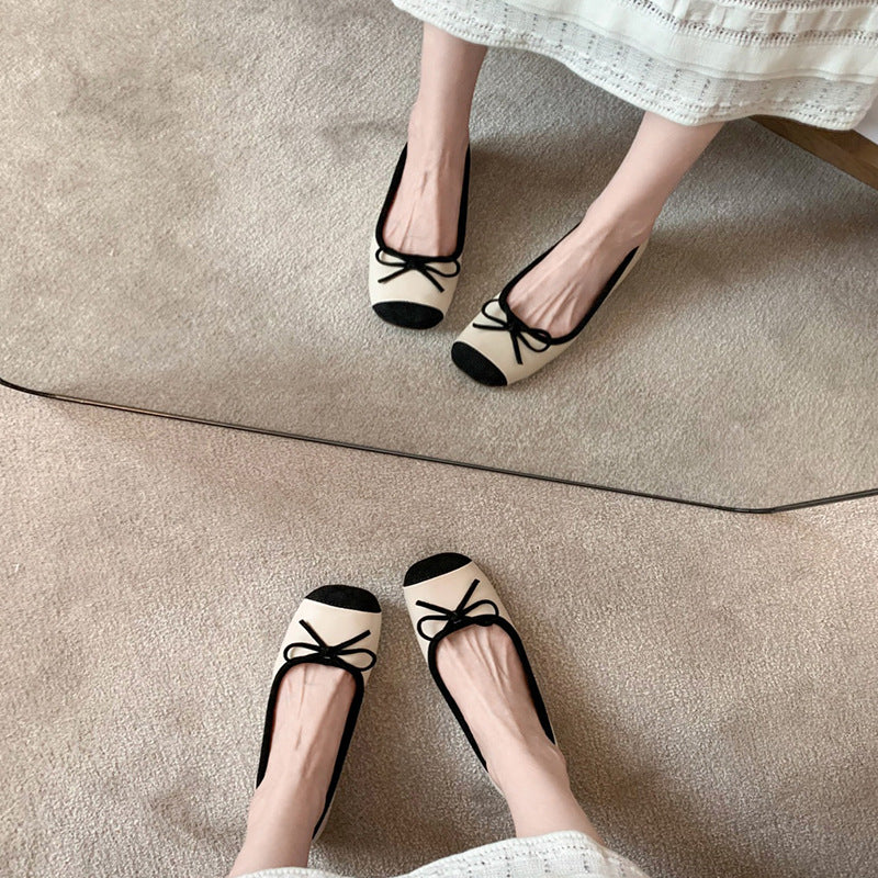 Women's Height Increasing Insole Bow Ballet Pumps Women's Shoes