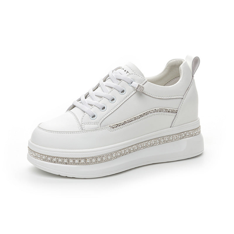 Women's White Slip-on Autumn Platform Lightweight Small Inner Women's Casual Shoes