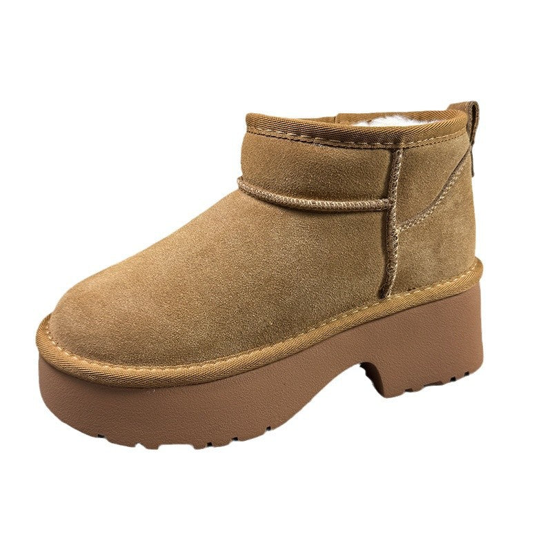 Women's Winter Thick Fleece Warm Genuine Fluffy Snow Boots