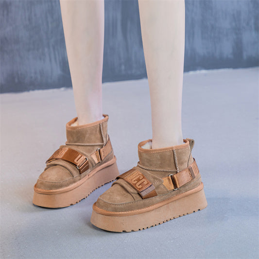 Genuine Platform Female Winter Thickened Veet Snow Boots