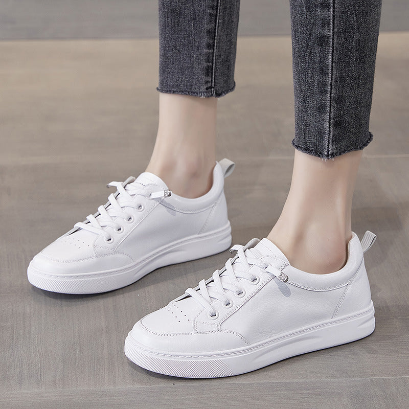 Women's White Spring Sports Board Top Layer Women's Shoes