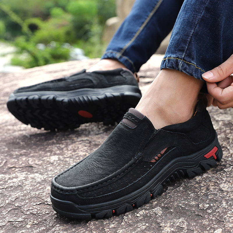 Men's Business Top Layer Authentic Hollow Out Leather Shoes