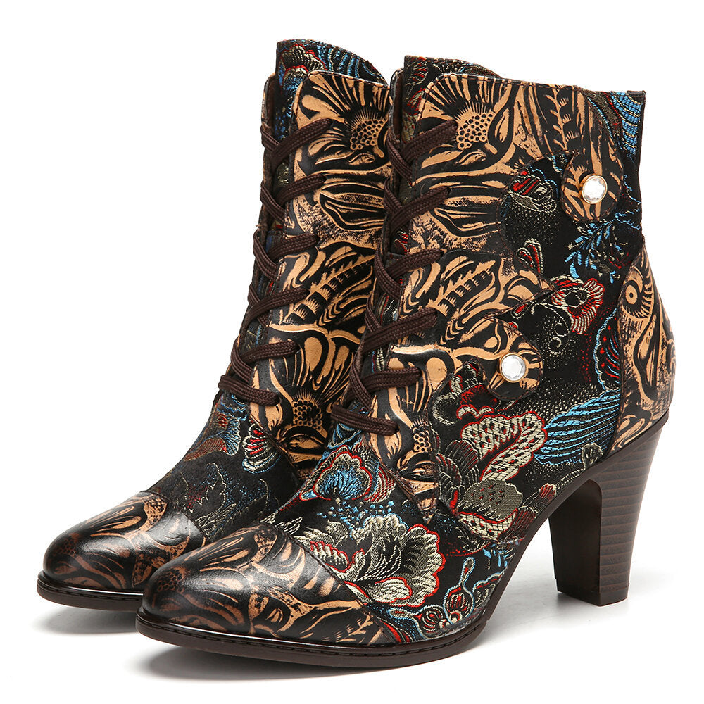 Women's Spring Viscose Pointed Low-cut Muffin Black Boots