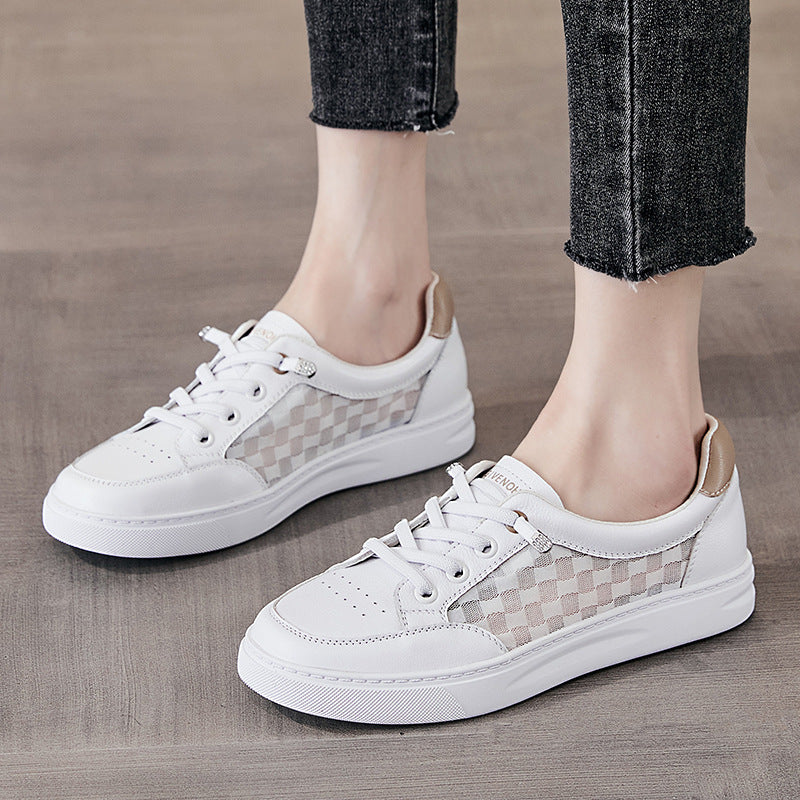 Women's White Spring Sports Board Top Layer Women's Shoes