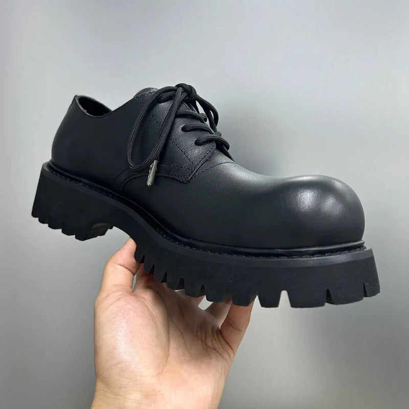 Women's & Men's Black Matte Big Head Mickey Platform Loafers