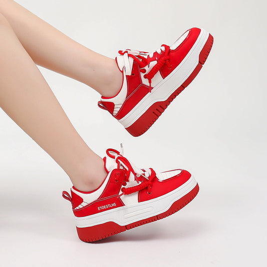 Spring Bright Color Board Versatile Thick Sneakers
