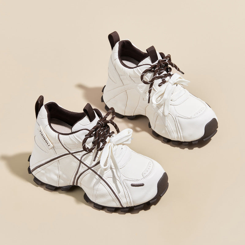 Women's Authentic Clunky Platform Height Increasing Breathable Women's Casual Shoes