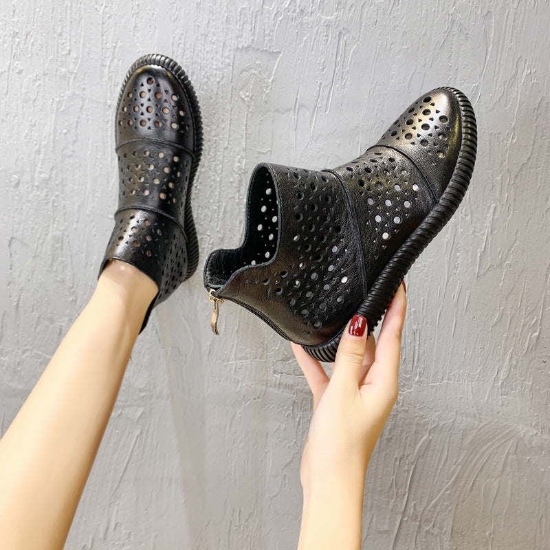 Women's Style Flat Genuine Platform High Top Sandals