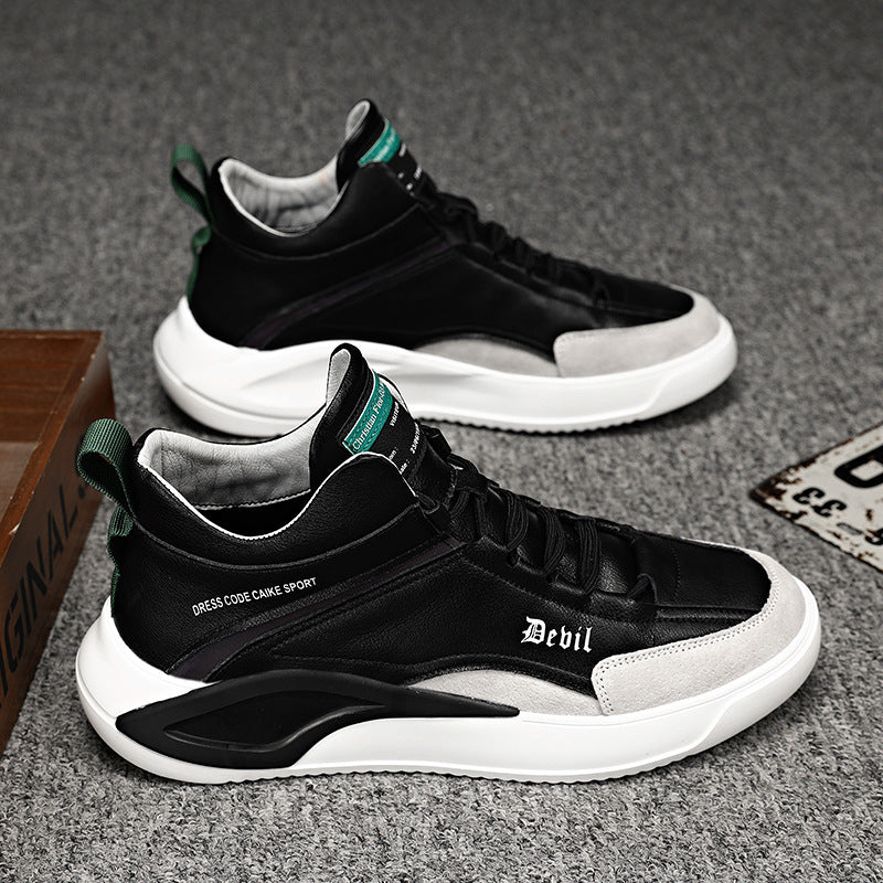 Men's Cotton Genuine Made Korean Fashion Spring Sports Board Thick Sneakers