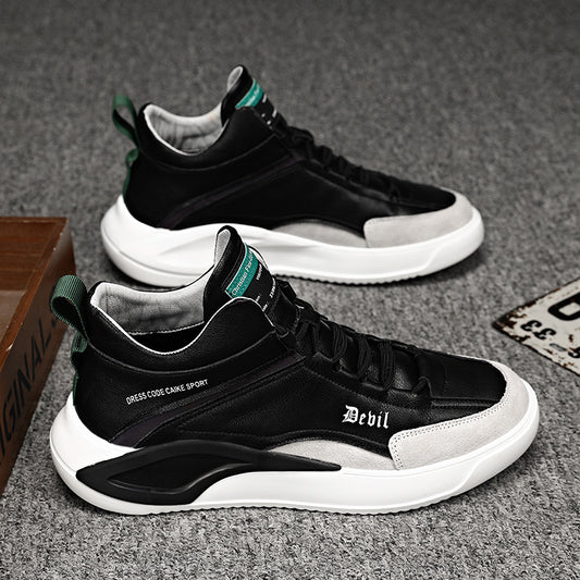 Men's Cotton Genuine Made Korean Fashion Spring Sports Board Thick Sneakers